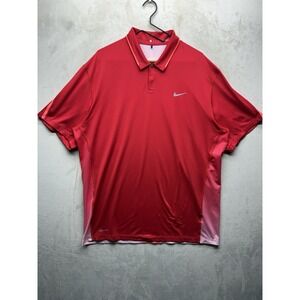Nike Tiger Woods Collection TW Red Glow Polo Golf Shirt Men XL 639822-657 DriFit